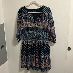 Multicolor long sleeve dress